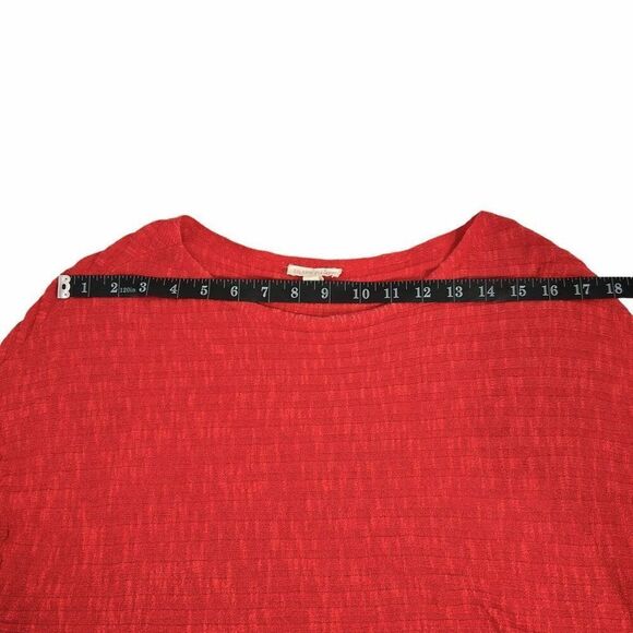 Eileen Fisher Linen-Cotton blend Medium Knit Top Coral Organic - Picture 11 of 11